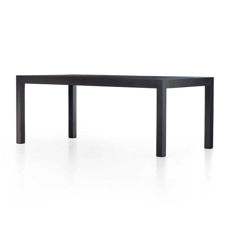 Black Wash Solid Wood Rectangular Dining Table for Eight