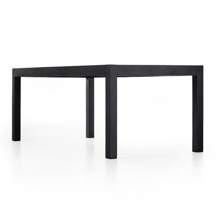Black Wash Solid Wood Rectangular Dining Table for Eight