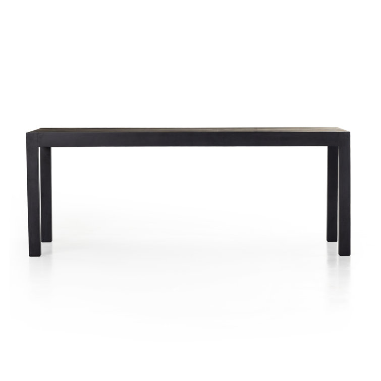 Black Wash Solid Wood Rectangular Dining Table for Eight