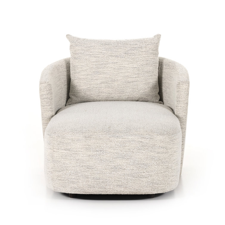 Merino Cotton White Contemporary Swivel Chaise Lounge