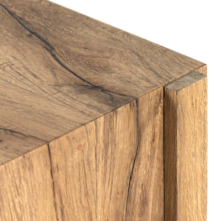 Bingham 78'' Rustic Oak Veneer Rectangular Console Table with Storage