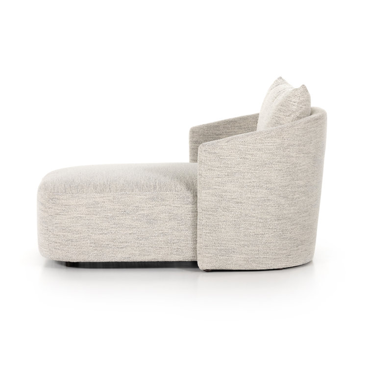 Merino Cotton White Contemporary Swivel Chaise Lounge