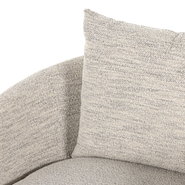 Merino Cotton White Contemporary Swivel Chaise Lounge