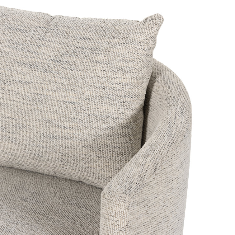 Merino Cotton White Contemporary Swivel Chaise Lounge