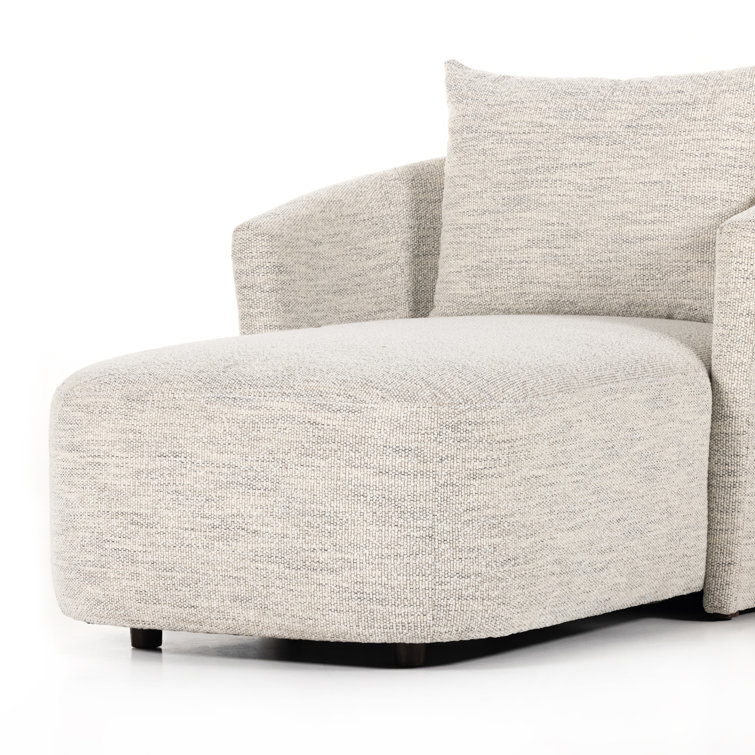 Merino Cotton White Contemporary Swivel Chaise Lounge