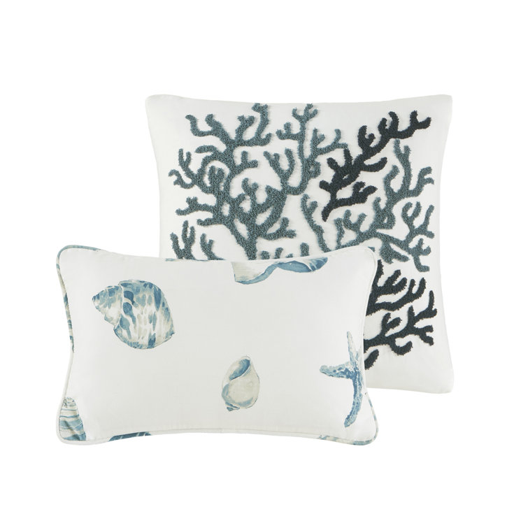 Twin Nautical Blue and White Cotton Sham Set