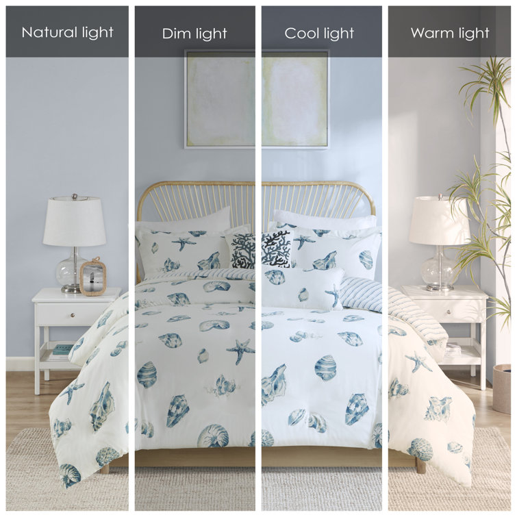 Twin Nautical Blue and White Cotton Sham Set