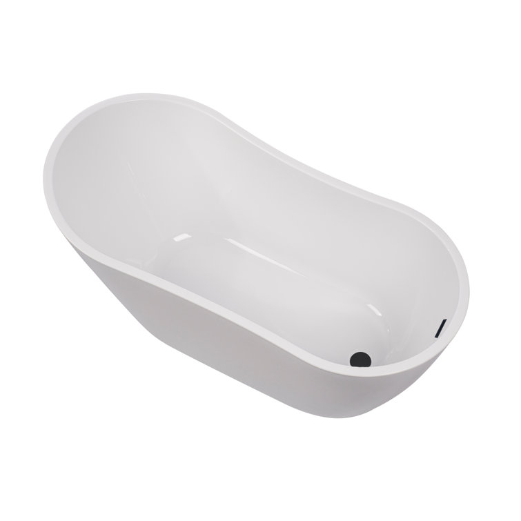 Maya 55" White Acrylic Freestanding Soaking Bathtub