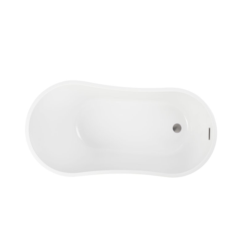 Maya 55" White Acrylic Freestanding Soaking Bathtub