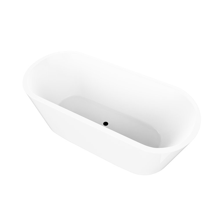 67" x 32" White Freestanding Acrylic Soaking Bathtub