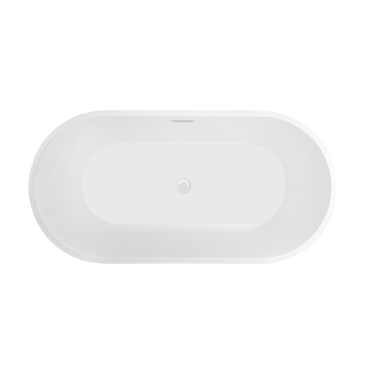 Iris 59" Pure White Freestanding Acrylic Bathtub
