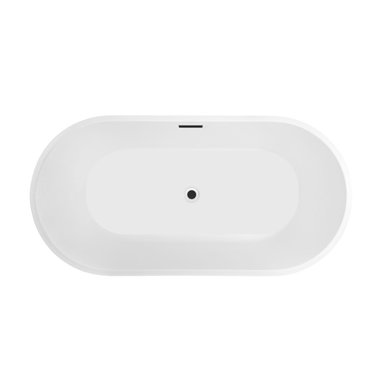 Iris 59" White Freestanding Acrylic Soaking Bathtub