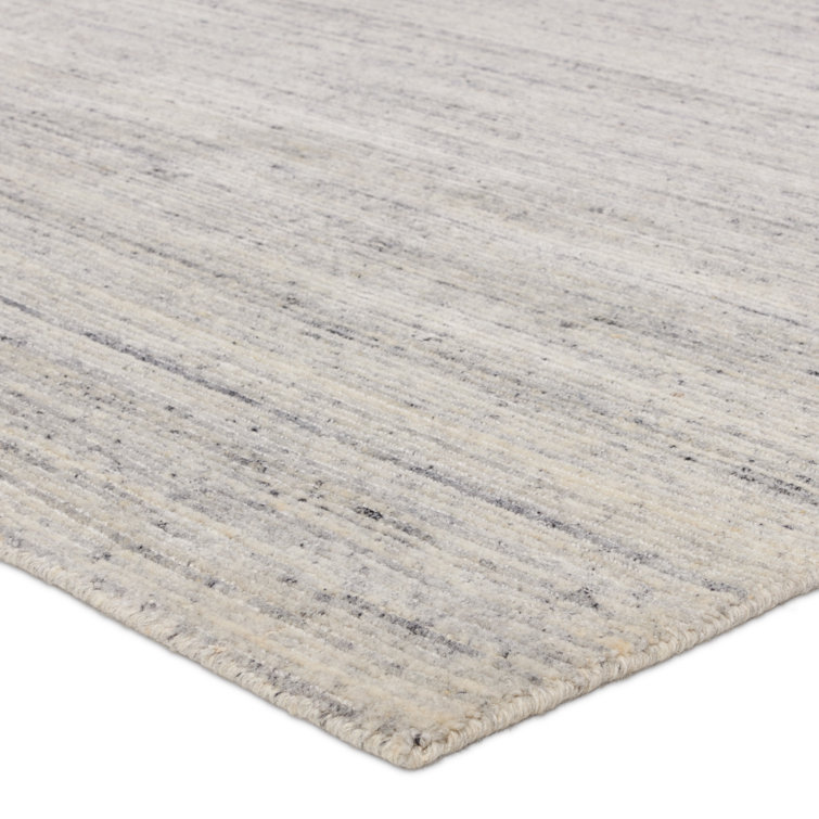 Madras Heathered Gray Hand-Loomed Wool Rectangular Rug 9'x13'