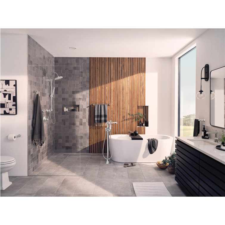 Polished Nickel Single Hole Transitional Bathroom Faucet with Drain Assembly