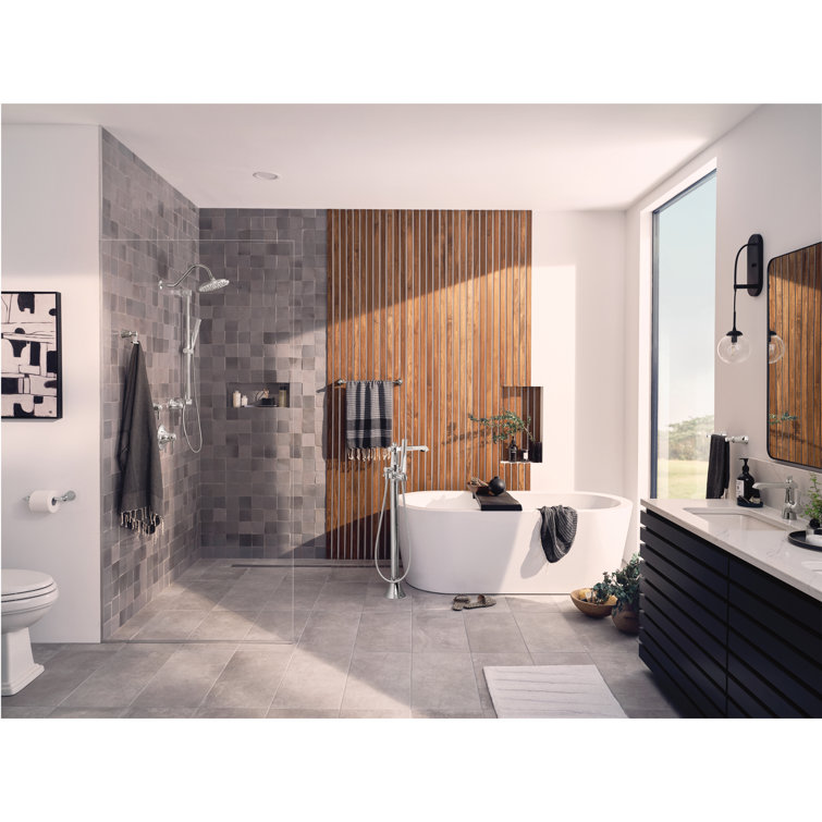 Polished Nickel Single Hole Transitional Bathroom Faucet with Drain Assembly