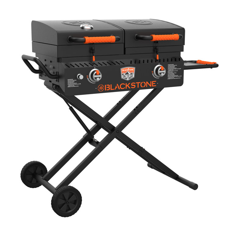 Black 49" Propane Outdoor Griddle with Stainless Steel Burners