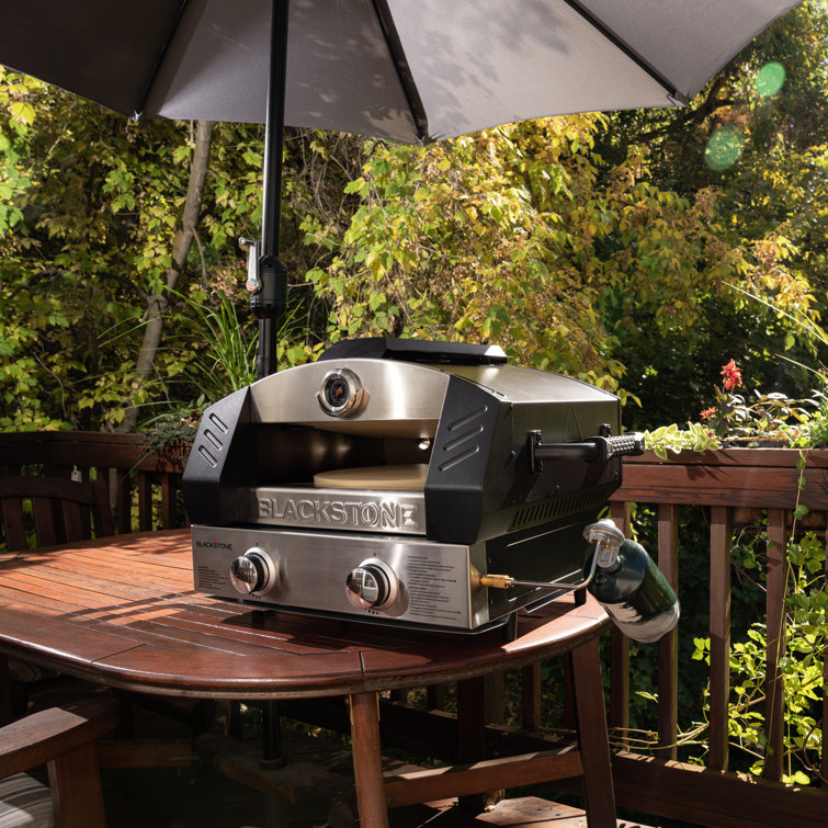 Black Stainless Steel Portable Outdoor Gas Pizza Oven with Cordierite Stone