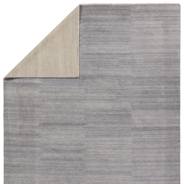 Hand-Knotted Gray Wool 6' x 9' Rectangular Rug