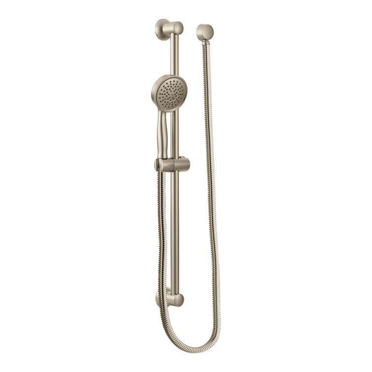 Brushed Nickel Adjustable Handheld Showerhead with Slide Bar