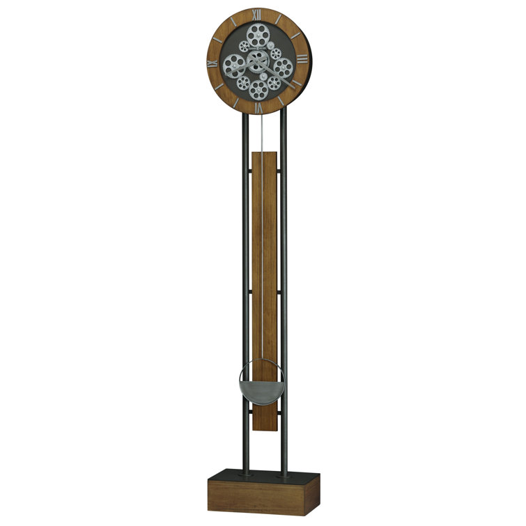 Amber Brown and Charcoal Gray Industrial Grandfather Clock