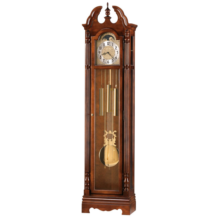 Odette Cherry Wood Grandfather Clock with Brass Pendulum