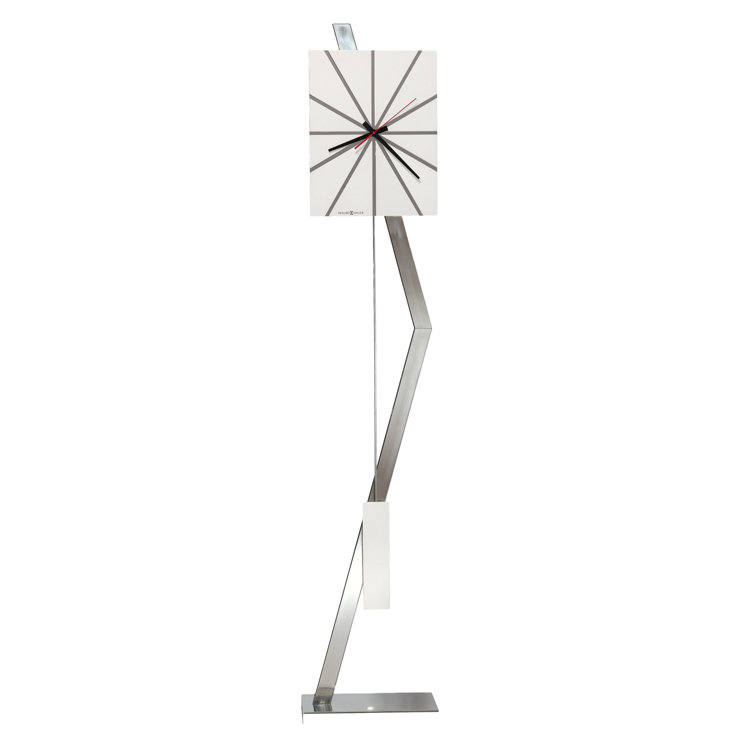 Zander 77.5" Gloss White and Chrome Grandfather Clock