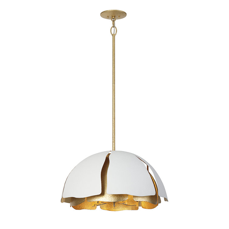 Cavalier Gold and Royal White 5-Light Metal Pendant