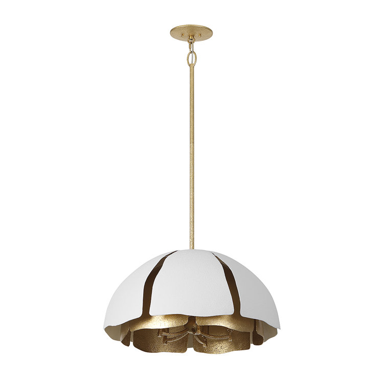 Cavalier Gold and Royal White 5-Light Metal Pendant