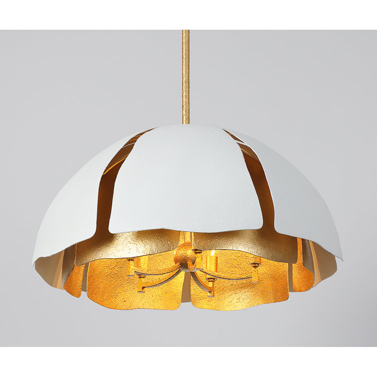 Cavalier Gold and Royal White 5-Light Metal Pendant