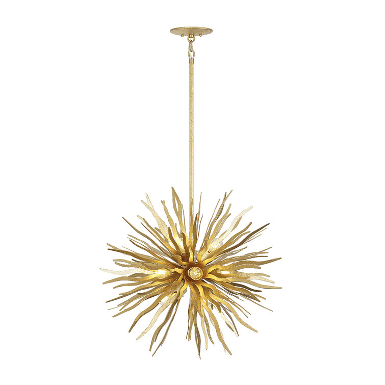 Cavalier Gold 12-Light Globe Pendant with Adjustable Height