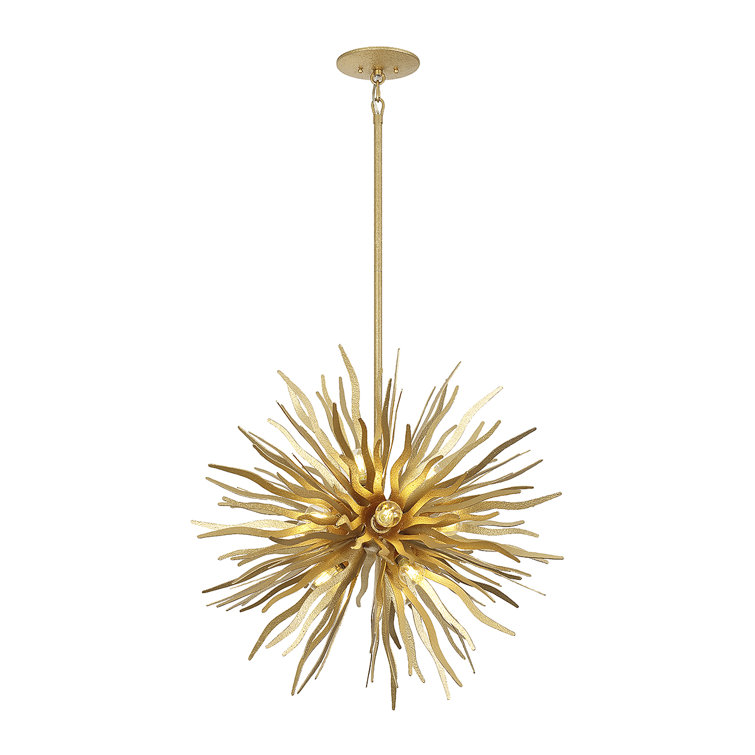 Cavalier Gold 12-Light Globe Pendant with Adjustable Height