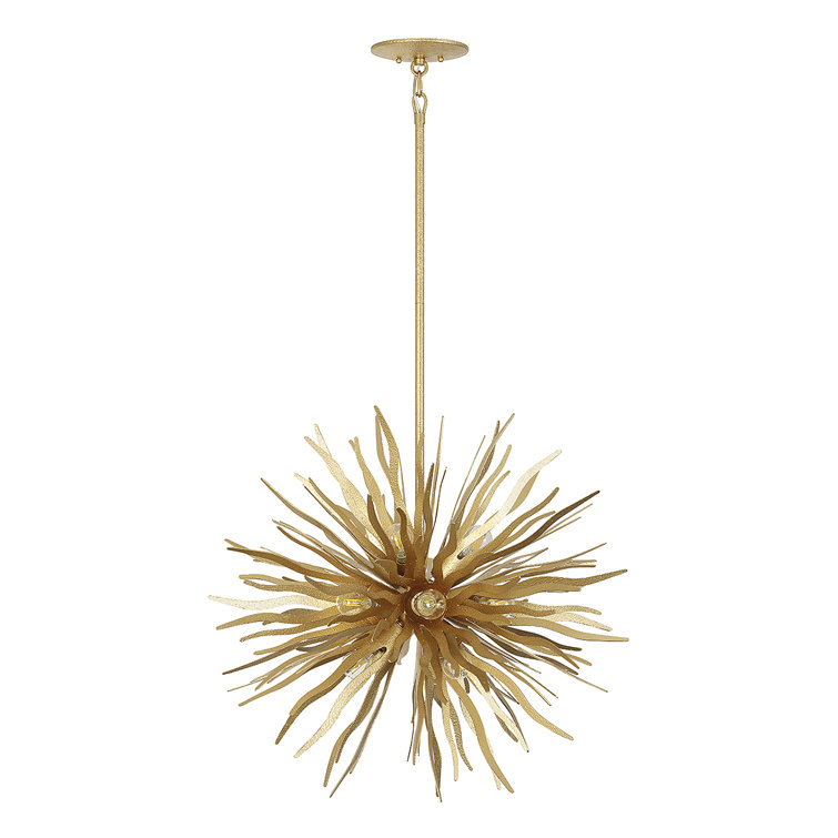 Cavalier Gold 12-Light Globe Pendant with Adjustable Height