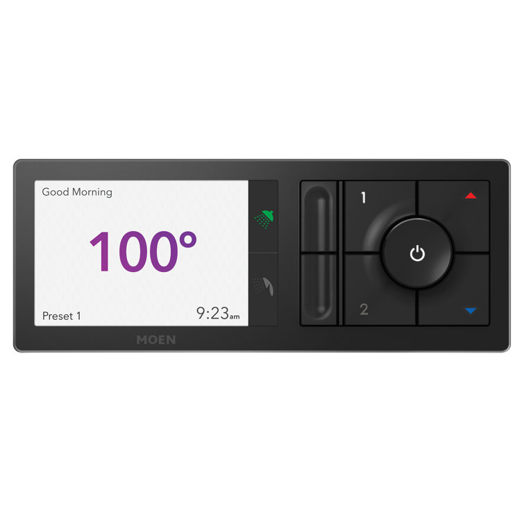 Matte Black Wall-Mounted Digital Shower Controller with LCD Screen