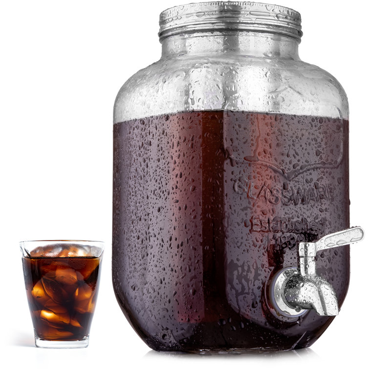 1 Gallon Glass Cold Brew Coffee Maker with Stainless Steel Filter