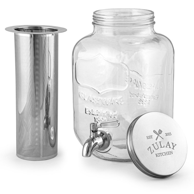 1 Gallon Glass Cold Brew Coffee Maker with Stainless Steel Filter