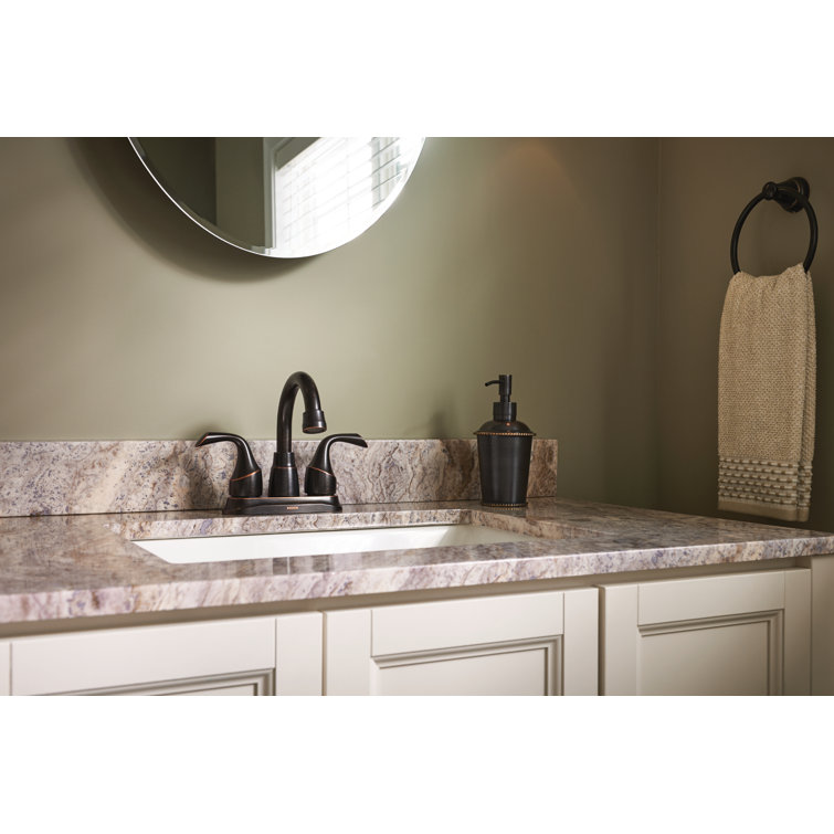 Mediterranean Bronze Two-Handle Centerset Bathroom Faucet