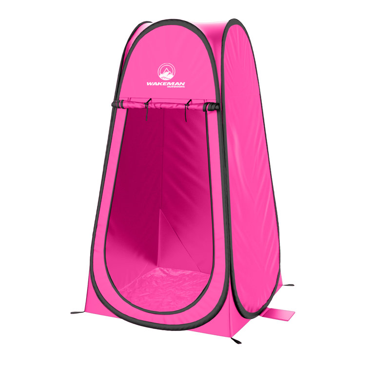 Pink Polyester Pop Up Privacy Tent with Carry Bag