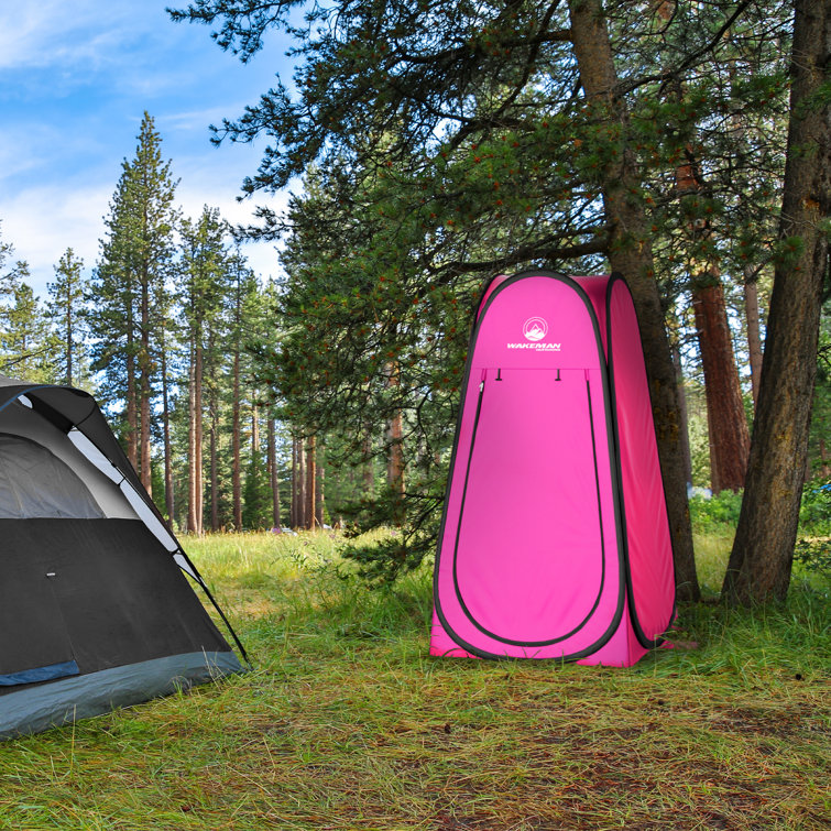 Pink Polyester Pop Up Privacy Tent with Carry Bag
