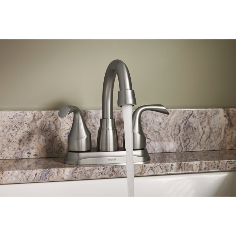 Brushed Nickel 4" Centerset Bathroom Faucet with Lever Handles