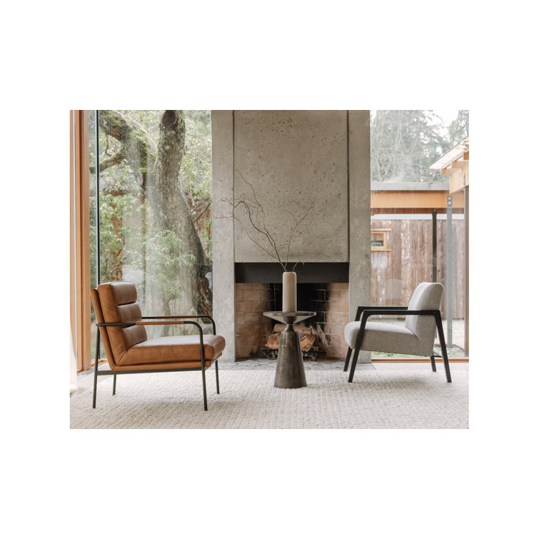 Modern Round Metal Accent Table in Black/Gray Finish
