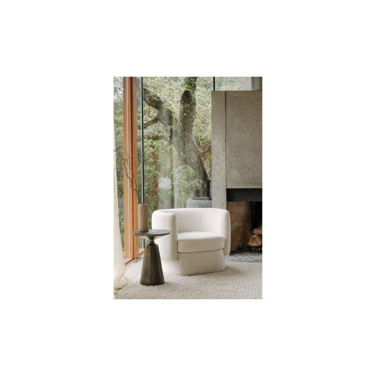 Modern Round Metal Accent Table in Black/Gray Finish