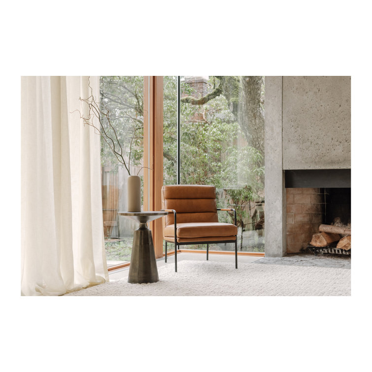 Modern Round Metal Accent Table in Black/Gray Finish