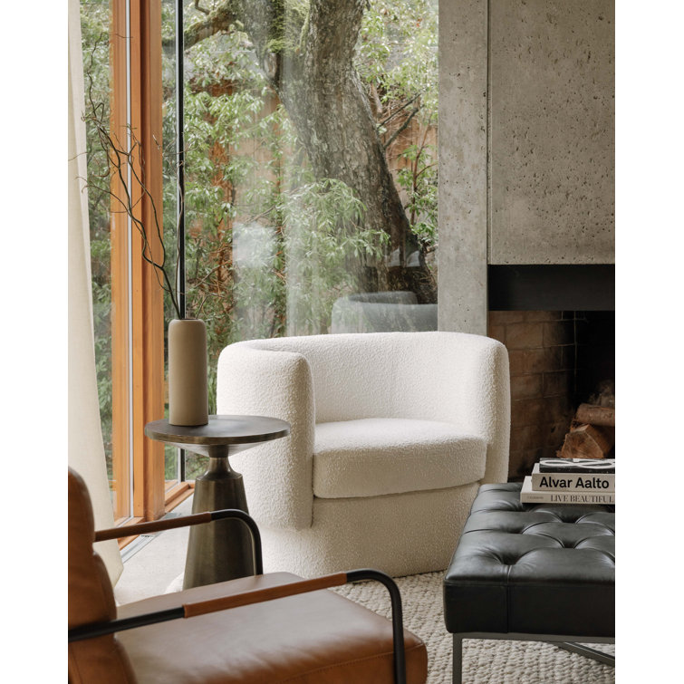 Modern Round Metal Accent Table in Black/Gray Finish