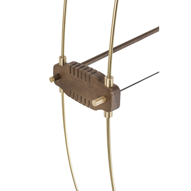 Oversized Brass and Walnut Round Skeleton Wall Clock