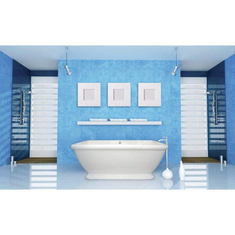 Rockwell 70'' Glossy White Freestanding Acrylic Bathtub