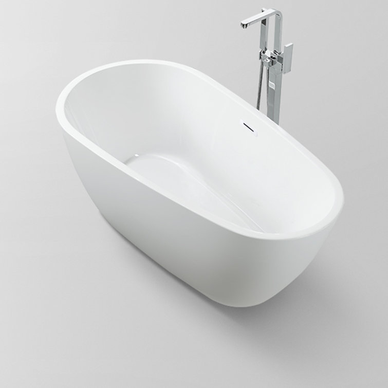 Pure White Acrylic Freestanding Soaking Bathtub