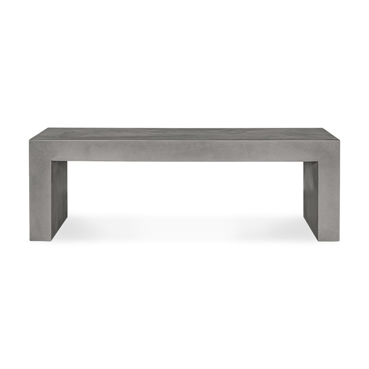 Brinlie Modern 55'' Grey Fiber-Reinforced Cement Outdoor Bench