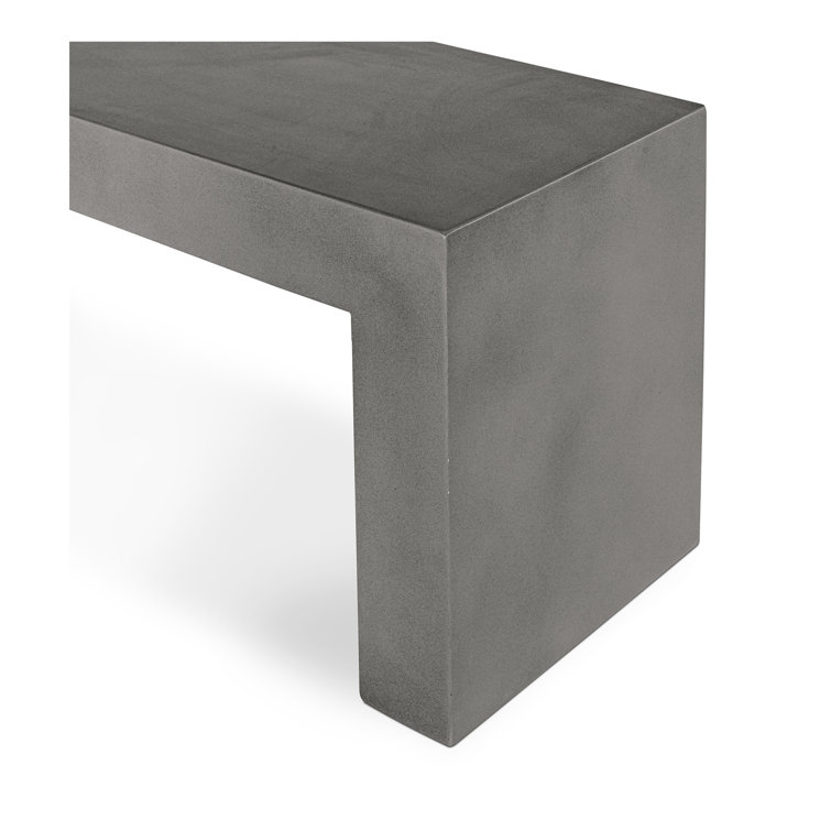 Brinlie Modern 55'' Grey Fiber-Reinforced Cement Outdoor Bench