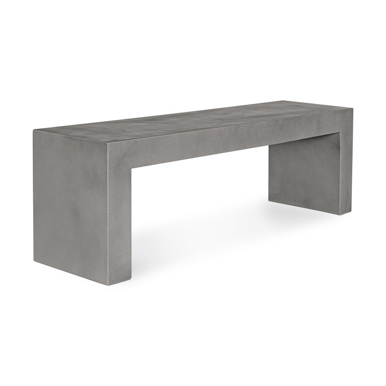 Brinlie Modern 55'' Grey Fiber-Reinforced Cement Outdoor Bench