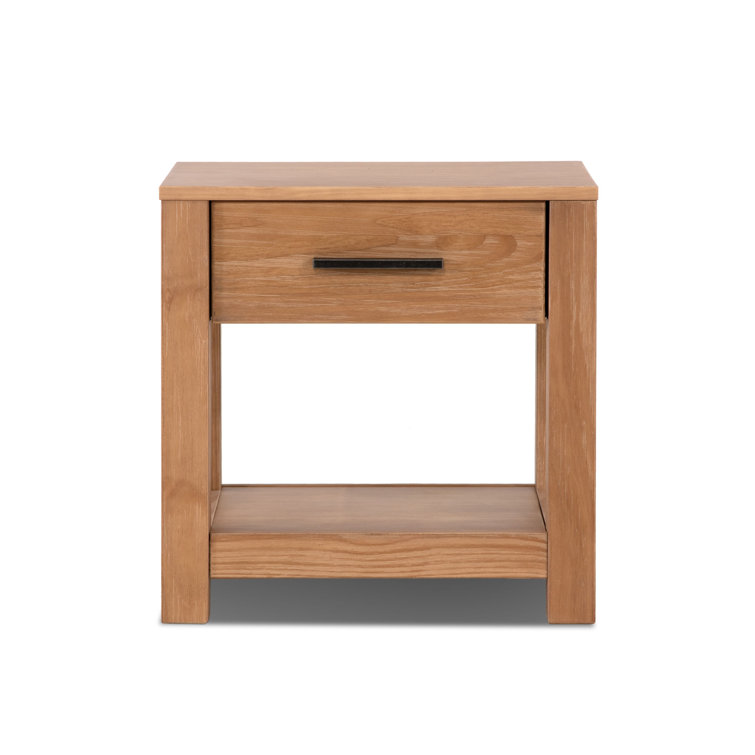 Acacia Solid Wood 1-Drawer Nightstand
